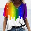 Женская футболка в естественном стиле с радужным принтом Harajuku, летняя одежда Y2k, модная толстовка с коротким рукавом для девочек