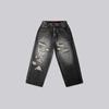 Y2K Retro Straight Fit Denim Pants Women Men Low Rise Washed Cotton Blend Streetwear Casual Trousers