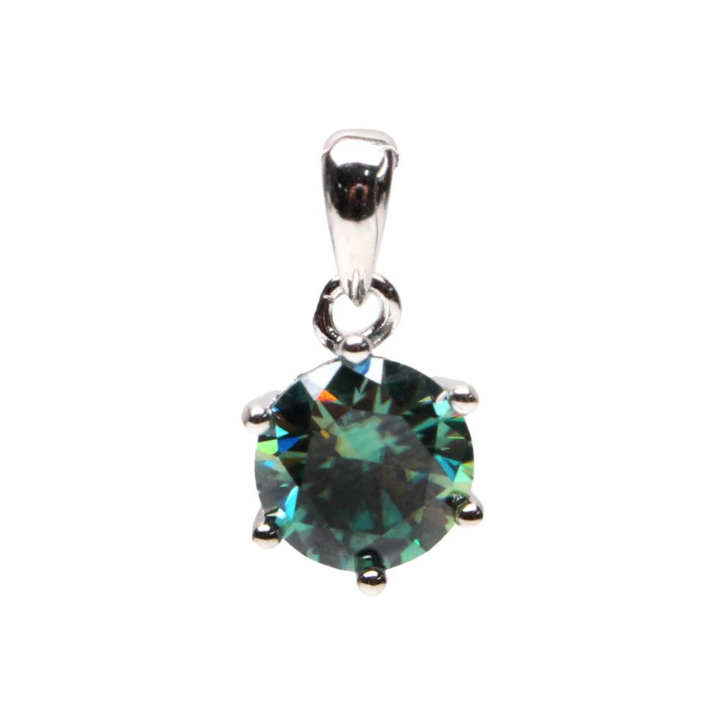 Bien Vetu Green Moissanite Pendant 3 Carat Simple Prong