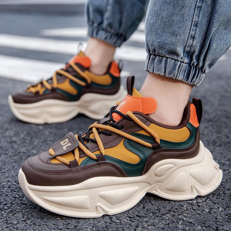 Весенние новые мужские туфли на толстой подошве для папы, студенческие модные туфли, спортивная повседневная обувь, модная универсальная мужская обувь