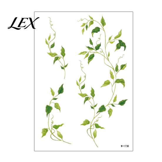 Event Makeup Tattoos Fake Vine Tattoos, Waterproof Leaf Temporary Stickers, Green Plant Fun Family Tattoo Stickers Ivy Body Art for Women Girls, Boho