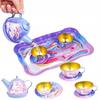 Metal Tea Set: Jug, Cups, Tray, Sweets, Suitcase