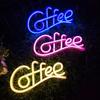 Coffee Letter Neon Sign Lamp Creative Shape Battery-Powered Flicker Free