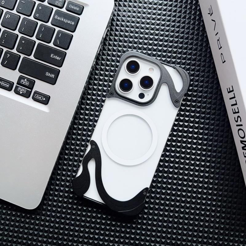 2025 Новый магнитный металлический чехол Dolphin Borderless Anti Drop Case с присоской, подходит для iPhone 15/16 Promax/16 Pro Phone 14 pro max Cases