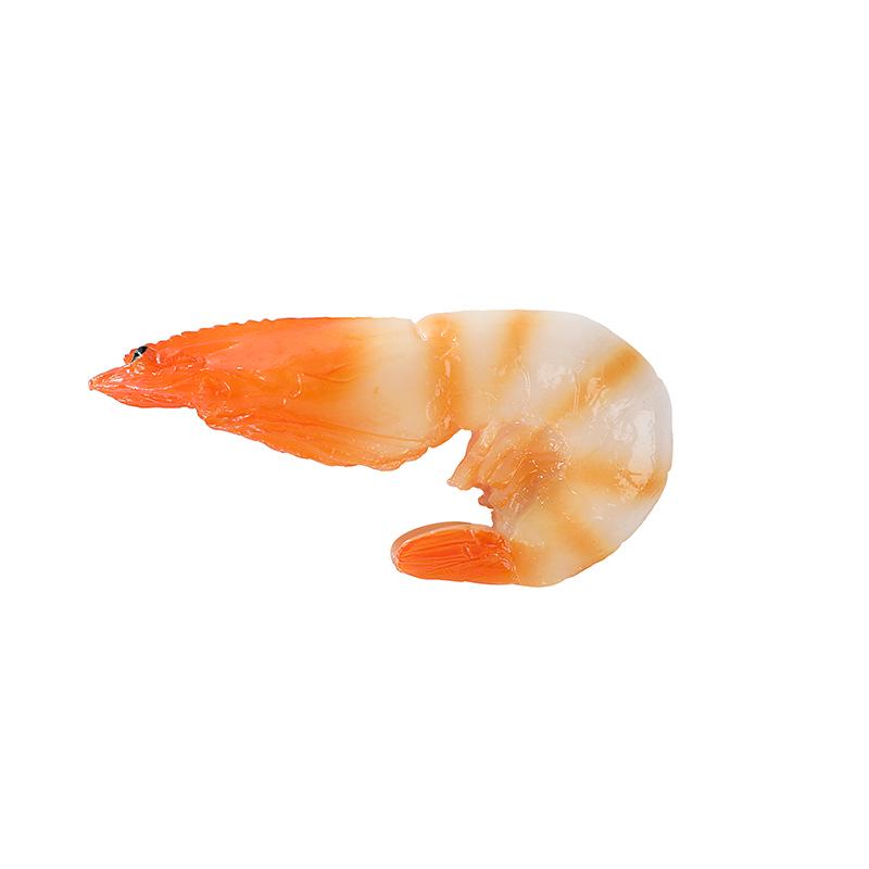 Large PVC Shrimp Keychain and Children's Role-Playing Toy Set: Red, Green, and Shrimp Meat Models
