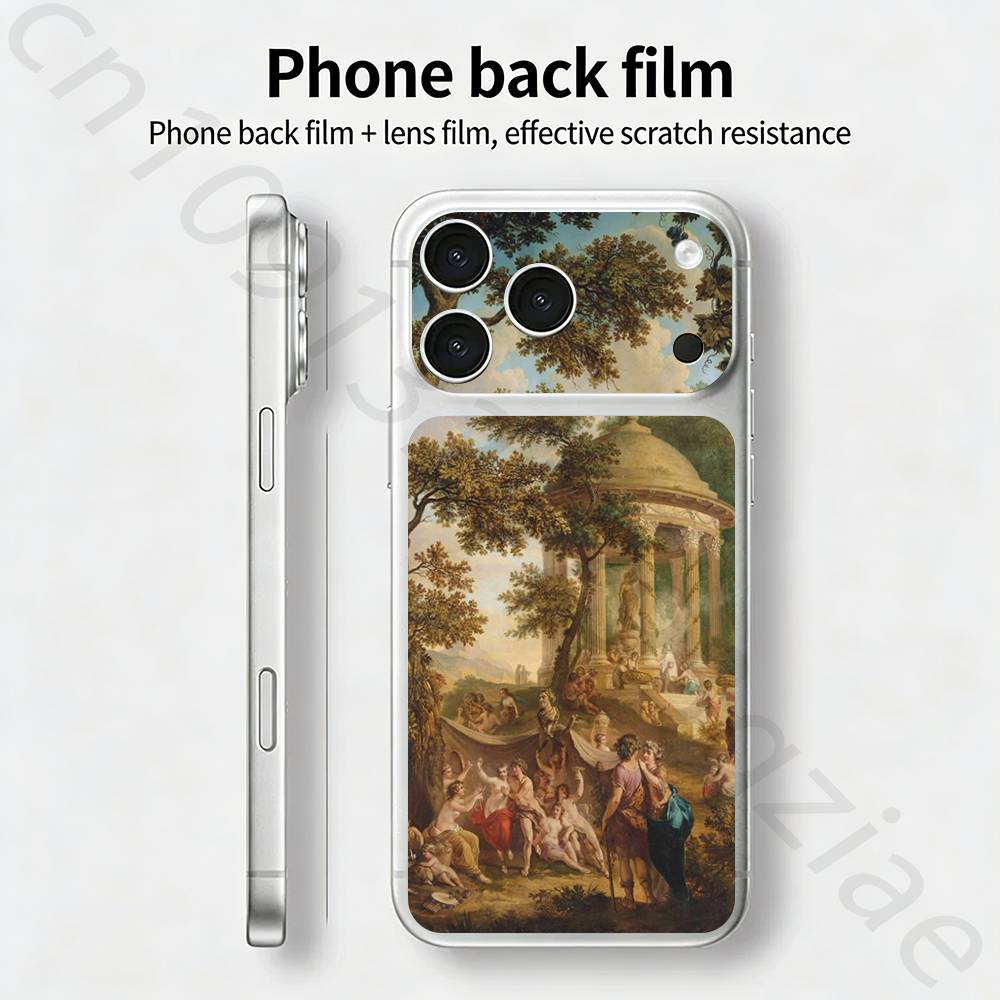 Цветы Красной Розы Для iPhone 17 pro Max /17 pro Полное Покрытие Наклейка Кожаная Обмотка 3D Цветная Задняя Защитная Пленка-Наклейка