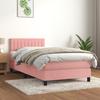 3141412 vidaXL Divan Bed with Mattress Pink 100x200 Cm Velvet