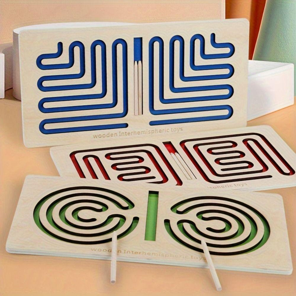 Hand Brain Coordination Brain Training Toys Trajectory Control Wooden Learning Toy Kids Toy