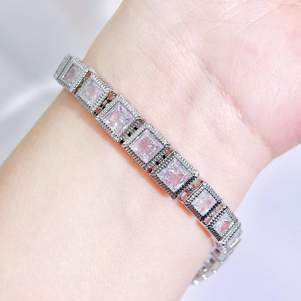 Бриллиантовый квадратный цирконий CMM AAA, классические браслеты-цепочки с подвесками, свадебные украшения для рук для женщин