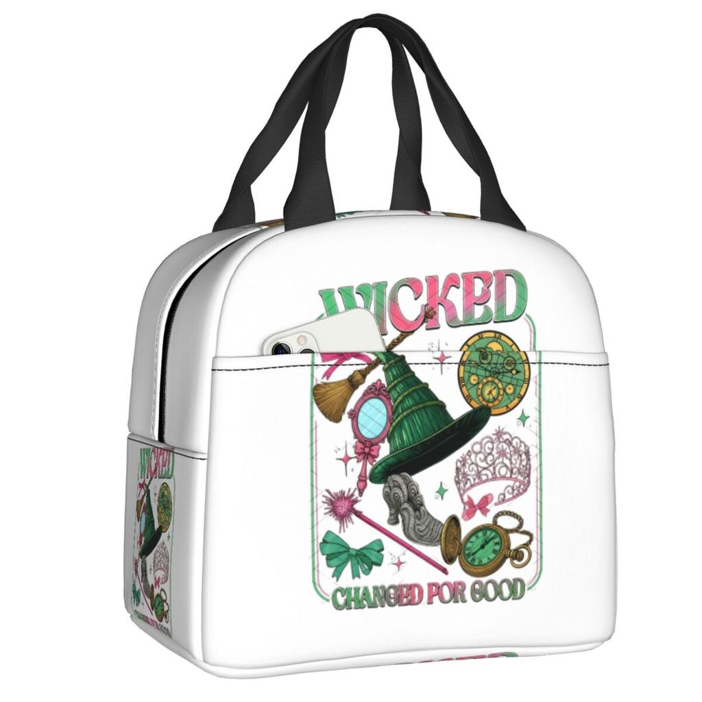 Custom Wickeds Musical Movie Insulated Lunch Bags for Camping Travel Waterproof Cooler Thermal Bento Box Women Kids