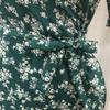 GMXIA Summer Printed V-Neck Tie High Waist Chiffon Floral Dresses