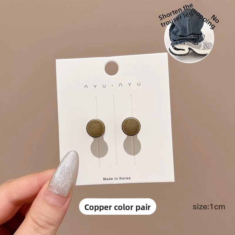 1 Pair Invisible Trouser Leg Shortening Artifact Trouser Leg Anti-drag Adjustment Buckle No-seam Closing Fixed Clip Edge Buckle