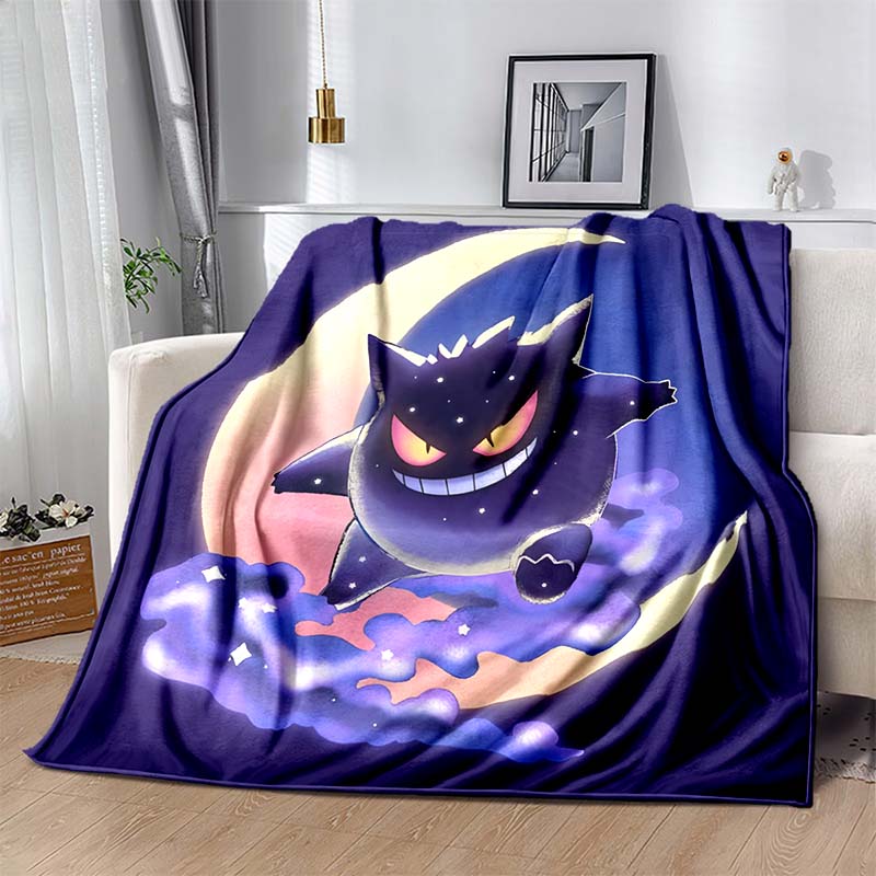 P-Pokemon G-Gengar Print Blanket Warm Soft Comfortable Home Travel Blanket Sofa Bedding Camping RV Blanket Luxury Gift Potdemiel