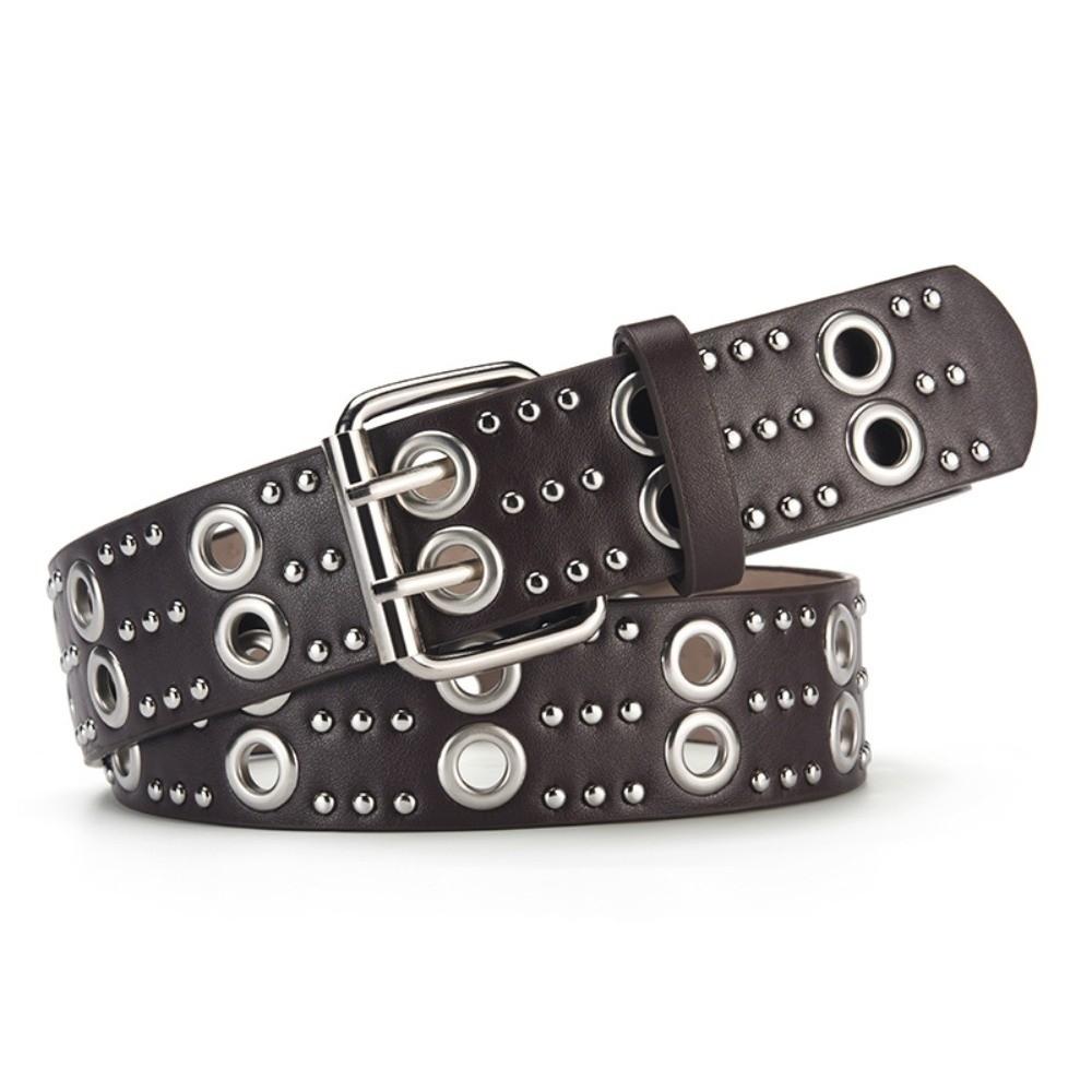 Retro Rivet Belt Luxury Design Punk Waistband Trendy Business Waist Belt Paired with Skirts Jeans