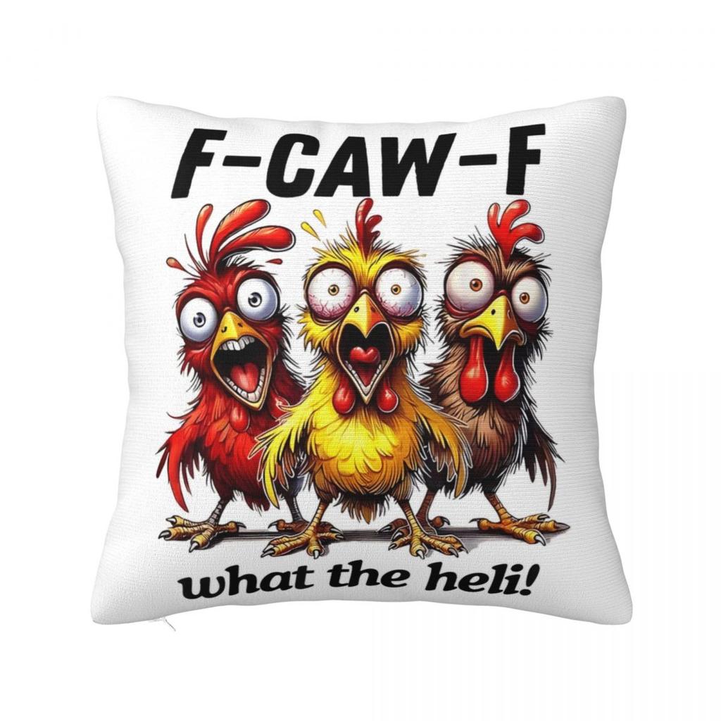 FCAWF Chicken Funny Crazy Screaming Coffee Pillow Case Cushion Cover Soft Pillow Cover Retro Trendy Pillowcases For Room Chair