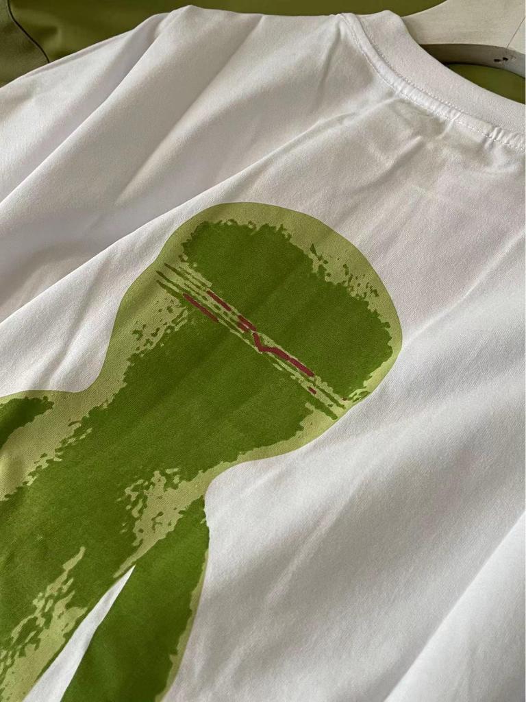 Футболка свободного кроя с принтом Alien и рукавами летучей мыши - унисекс, модный стиль для пар (Сюй Минхао вдохновлен)