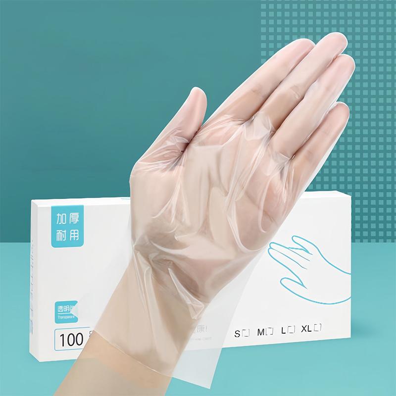 50/100Pcs Latex Free Gloves Tpe Disposable Gloves Transparent Non-Slip Acid Work Safety Food Grade Household Cleaning Gloves