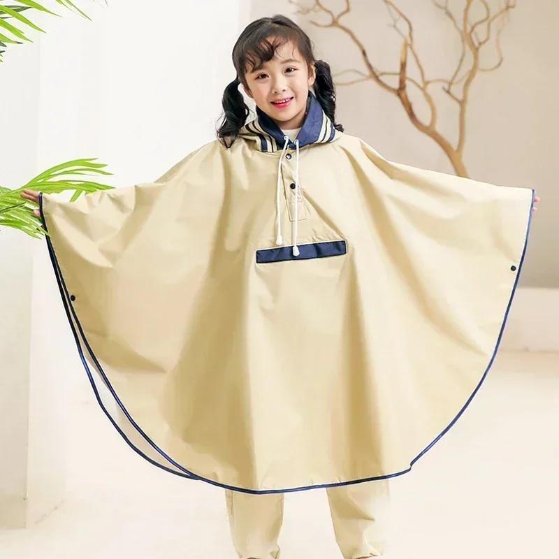 Плащ для родителей и детей, детский дождевик для девочек и мальчиков, непромокаемый детский пончо с капюшоном, дождевик, дождевик с местом для школьной сумки