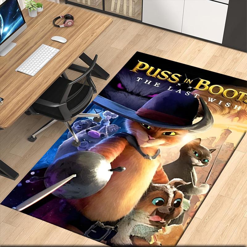 Puss In Boots Printed Carpetrugfor Office Chair Living Room Bedroom Kitchen Room Decor Gifts