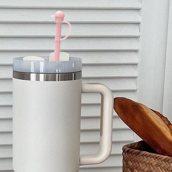 Набор силиконовых трубочек 1/6 шт. для стаканов 30/40 унций, многоразовые трубочки с крышками, пищевой силикон, легко моющиеся, сменные силиконовые