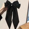 Korean Black Red Big Bow Hair Clip For Women Girls Elegant Long Chiffon Ribbon Hairpins Barrette Hair Accessories Gifts