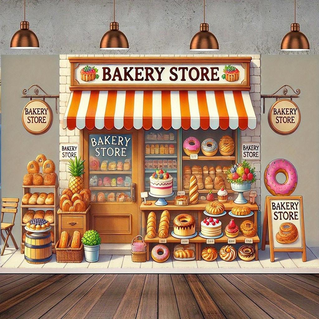 2D flat design single-piece decoration for bakery wall suitable for any season suitable for decorating rooms and gardens