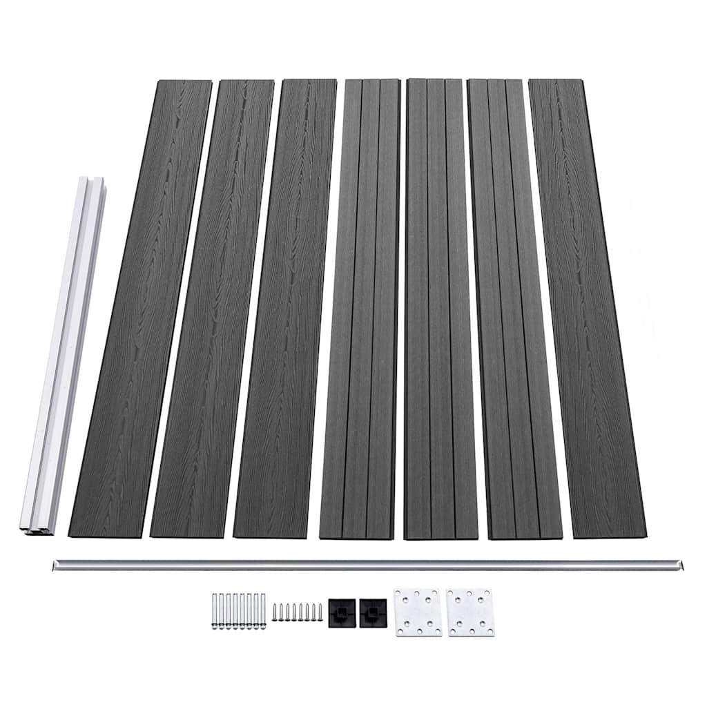 Fence Panel Set WPC 872x146 cm Black