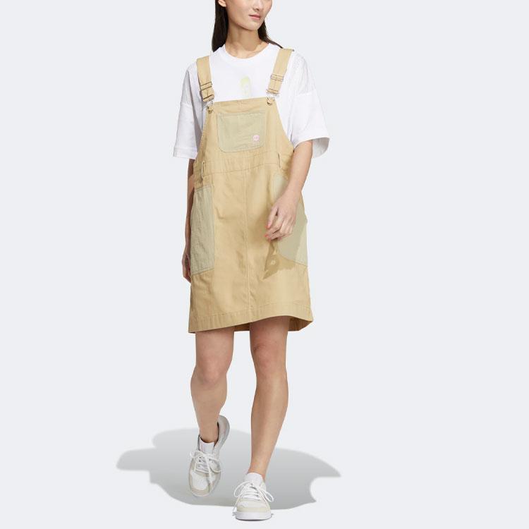 Adidas Neo Solid Дышащее спортивное платье на подтяжках Женские платья цвета хаки HS6832