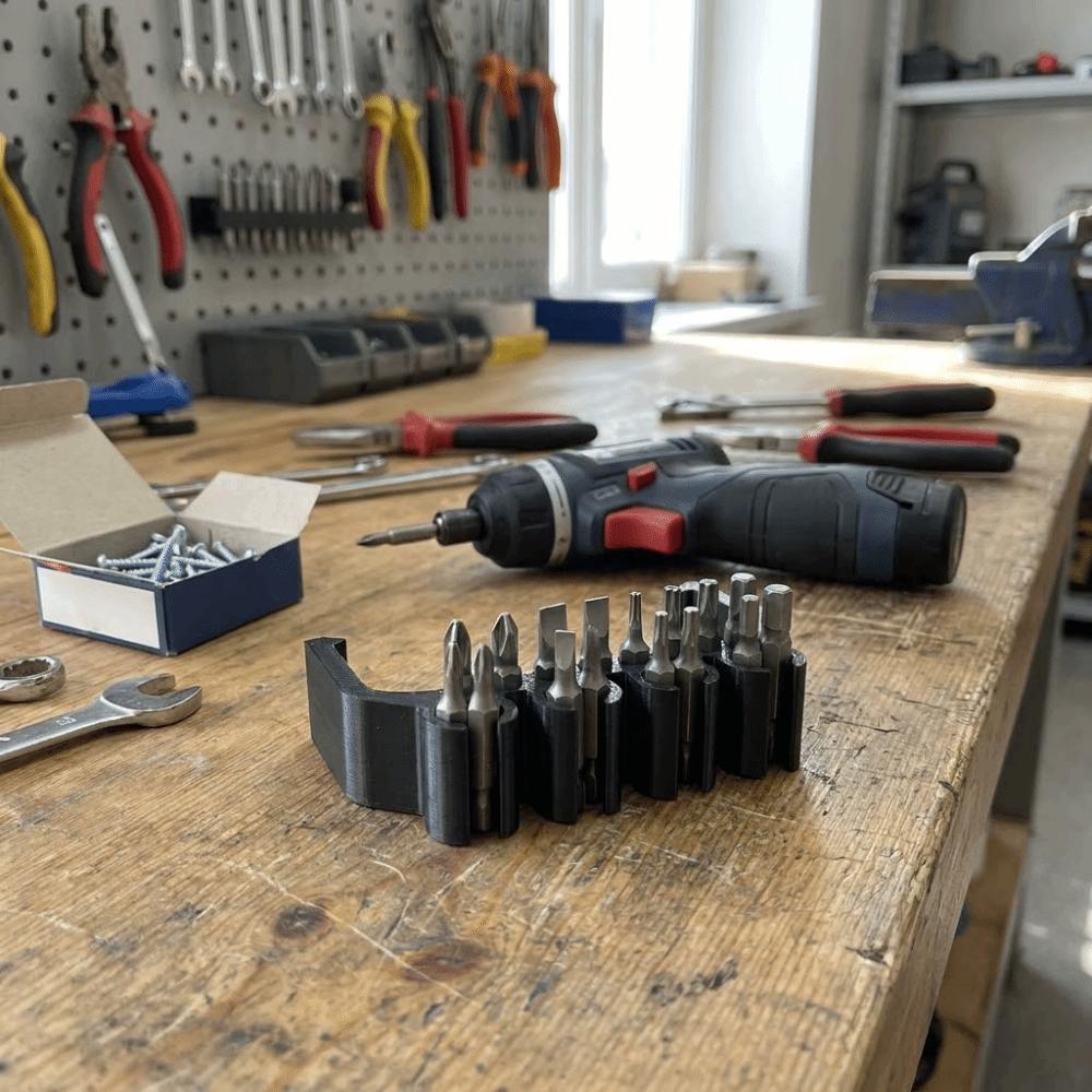 5pcs Portable Portable Bits Organizer 3D Printed 4 Slots Bit Holder Home Workshop