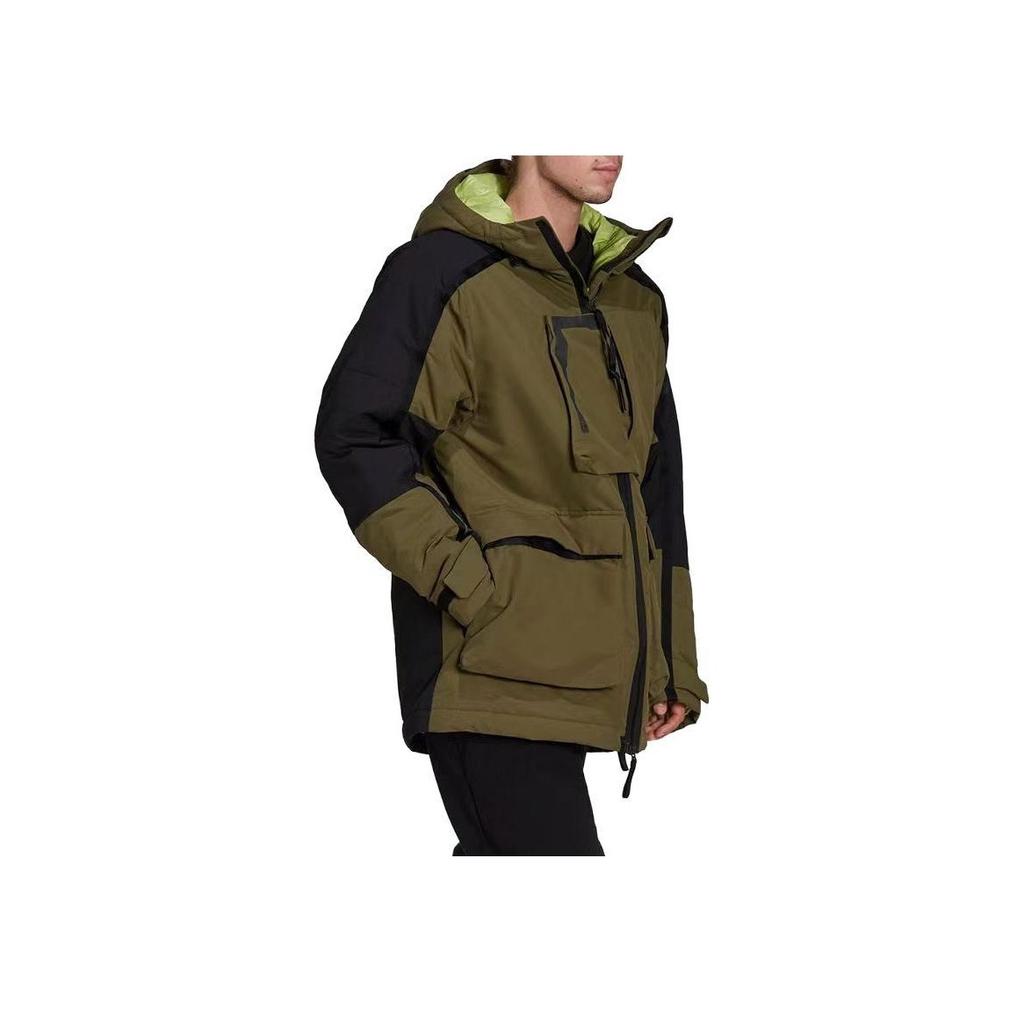 Adidas Повседневная спортивная куртка на молнии с капюшоном и длинным рукавом из хлопка для мужчин, зеленая куртка H48576