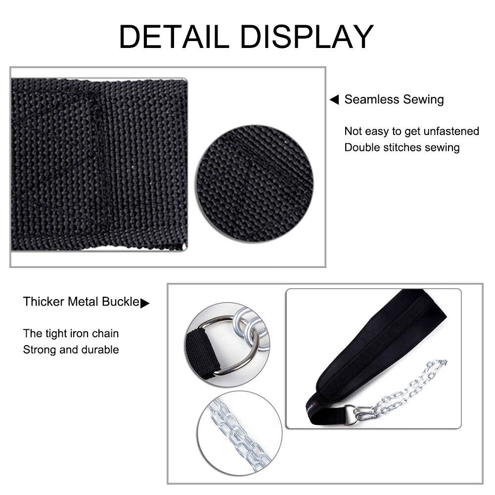 Weight Lifting Dip Belt Gym Waist Strength Training Fitness Pull Up Power Chain
