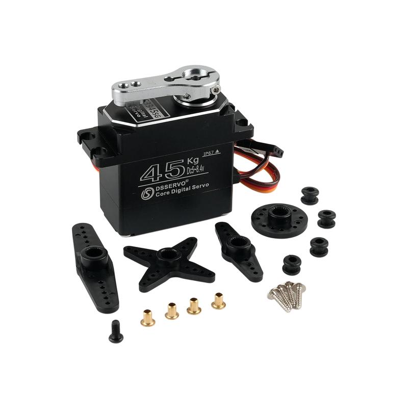 DSservo DS3345 45KG Aluminum Alloy Case IP67 Waterproof Core Digital Metal Gear Servos for 1/8 1/10 RC Crawler Car Boat Truck