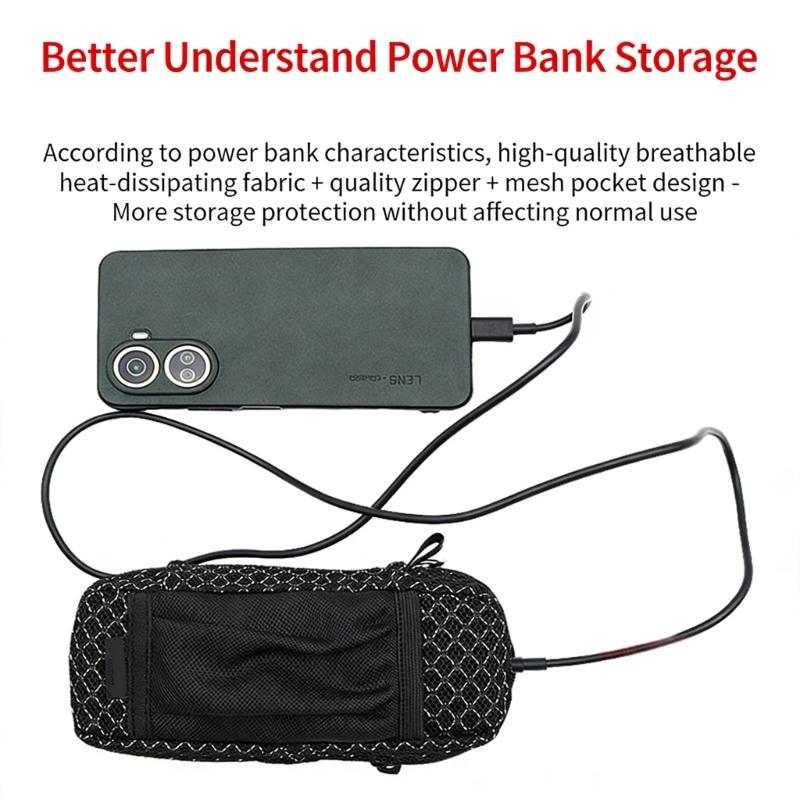 Organizers Bag Carabiner For CoolTech No.15 Ultra/A1695 Powerbank Cables Secure Attachment During Outdoor Activity