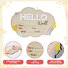 Baby Announcement Sign Hello World Newborn Sign Wooden Birth Announcement Sign Keepsake Baby Shower Gift for Nursery Decor Photo Prop