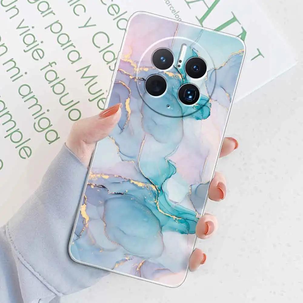 For Huawei Mate 50 Pro Case Cover Marble Transparent Silicone Soft For Mate 50 Phone Fundas Case For Mate 50e Coque Shell Bumper