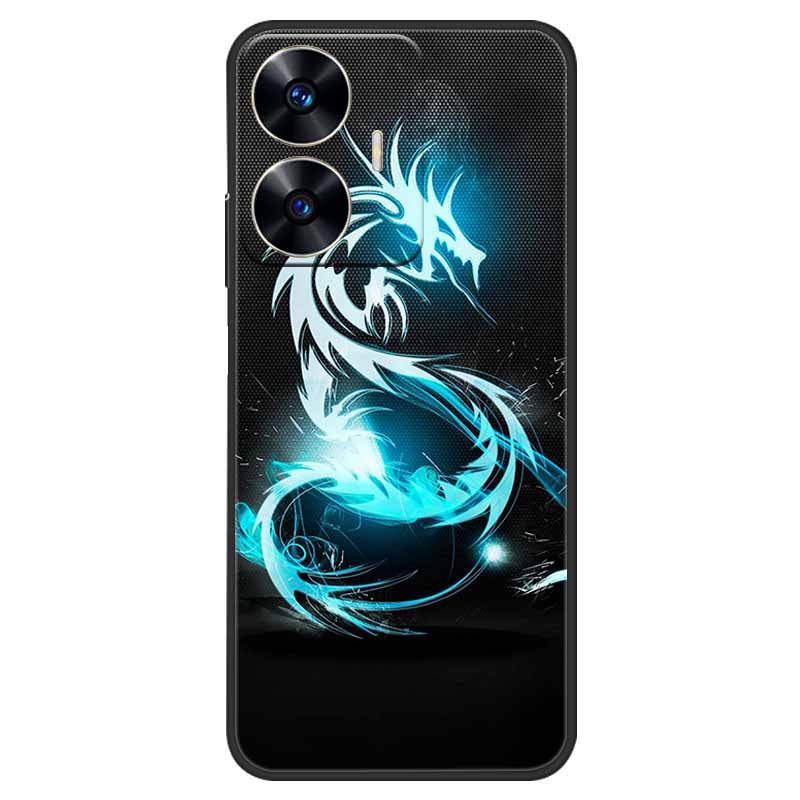 Чехол для телефона Realme C55 Черный Силиконовый Fundas Для Realme C55 RMX3710 ТПУ Мягкая Задняя Панель Coque Звезда Нарисована на RealmeC55 C 55