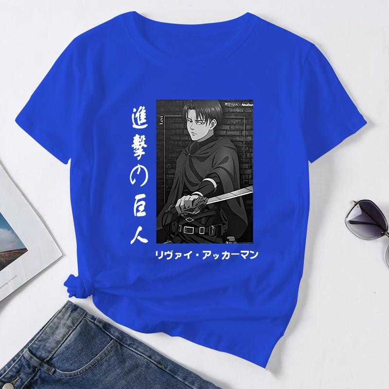 Летняя горячая аниме-одежда Levi Ackerman Женская свободная женская футболка в стиле панк, темный гранж, уличная одежда, женские топы, готические футболки