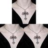 Gothic Cross Necklace With Death Head Moth Pendant For Gothic Jewelry And Party Wear