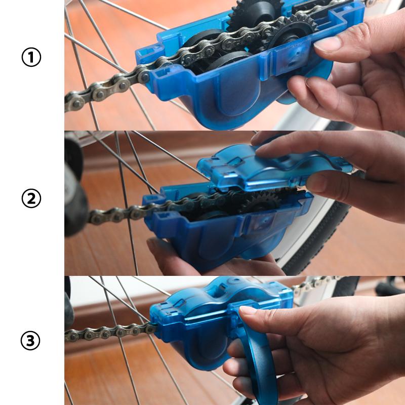 Очиститель цепи велосипеда Щетка для цепи Портативный комплект для быстрой мойки шоссейного велосипеда MTB Щетки для чистки Скруббер Инструменты для обслуживания велосипеда
