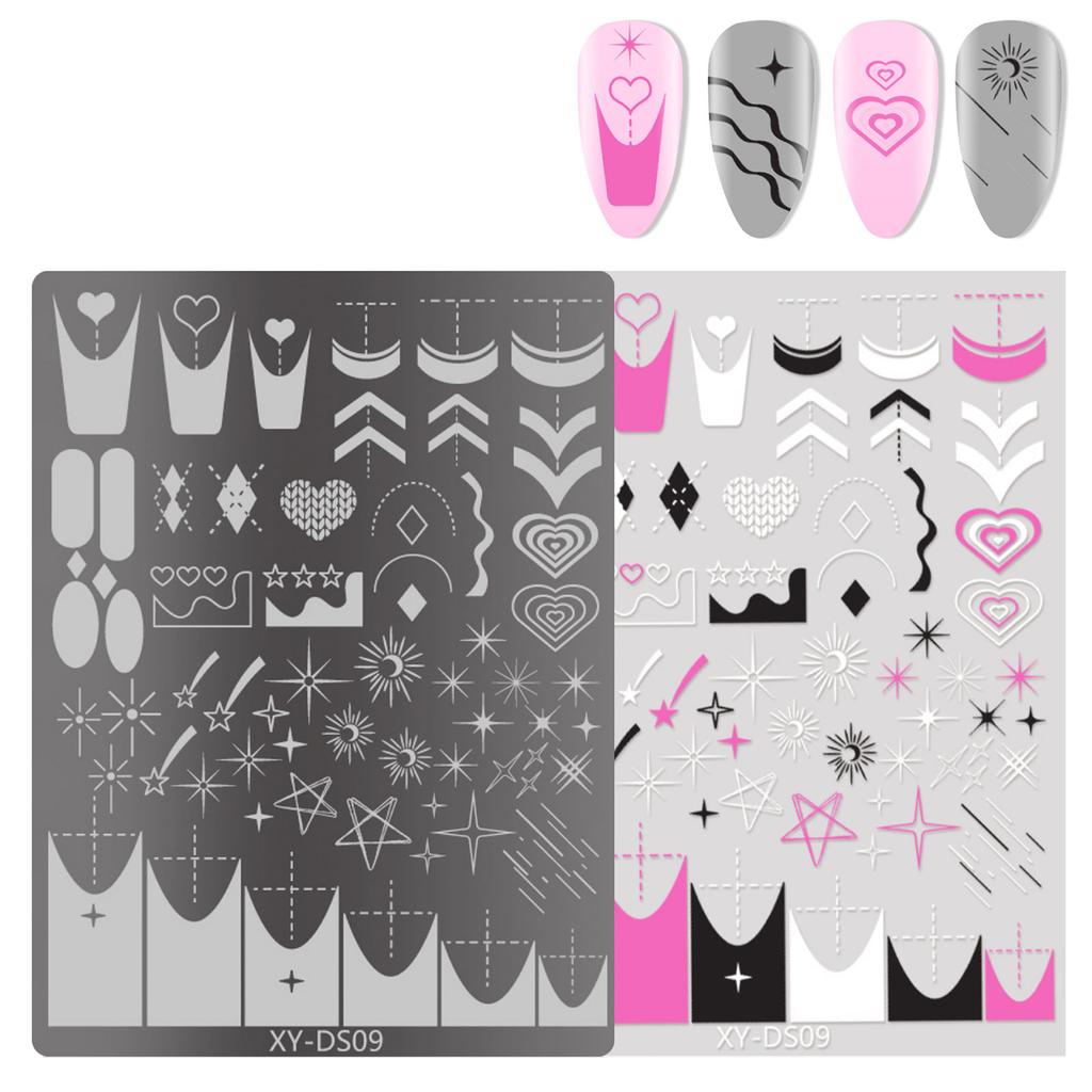 Butterfly Nails Stamp Templates French Tip Nails Stamping Plates Manicure Template Tool Flowers Nails Stencil Stamp