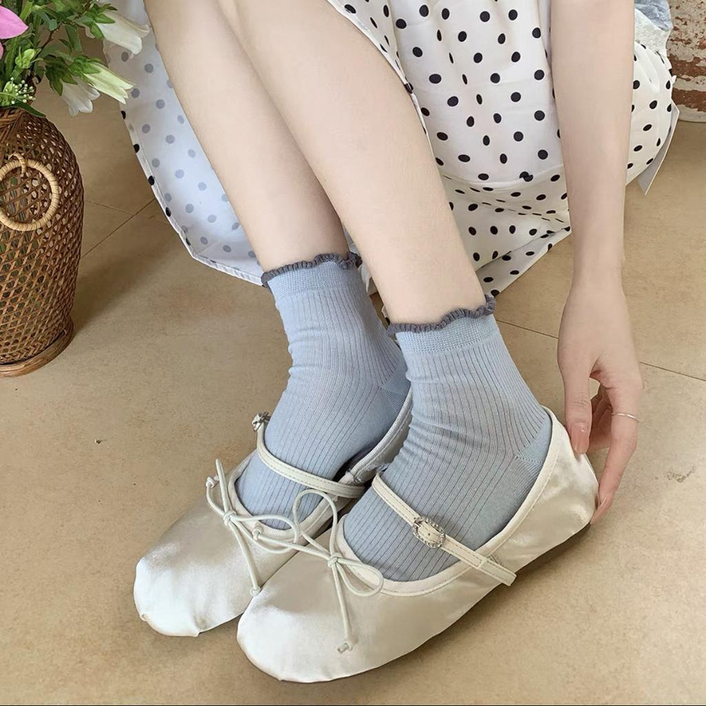 Thickened Warm Wool Socks For Women Cute Cartoon Sled Dog Mid-Leg Socks Cashmere Versatile Stack Socks
