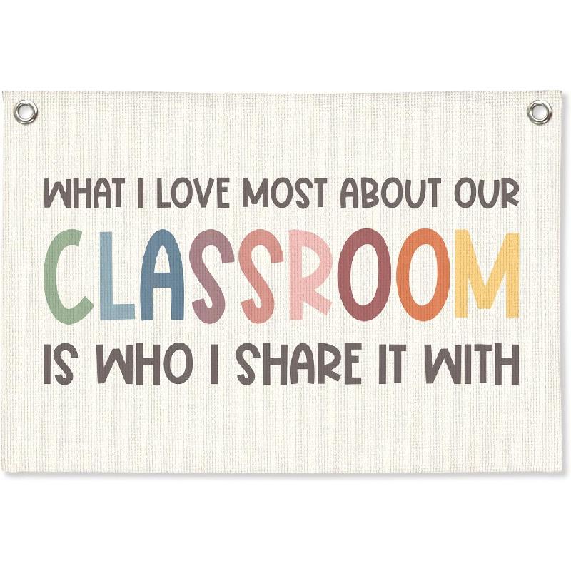 Винтажный Декор Стены Классной Комнаты, Вывеска Добро Пожаловать, Ретро Баннер-Флажок на Холсте для Игровой Комнаты, Детской Комнаты, Нейтральное Настенное Искусство для Комнаты Малыша, Мальчиков