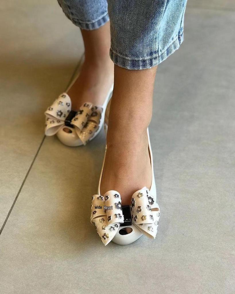 2026 New Style Women's Melissa Wedge Jelly Sandals with Bowknot