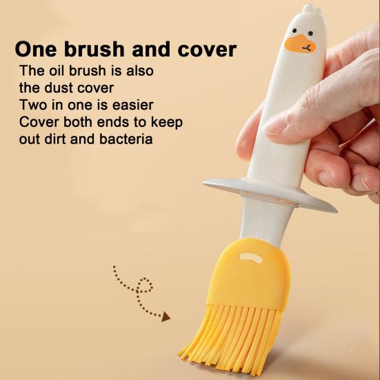 Щетка для бутылок с маслом 2 в 1, силиконовая термостойкая щетка с прозрачным многоразовым контейнером для масла, соевого соуса
