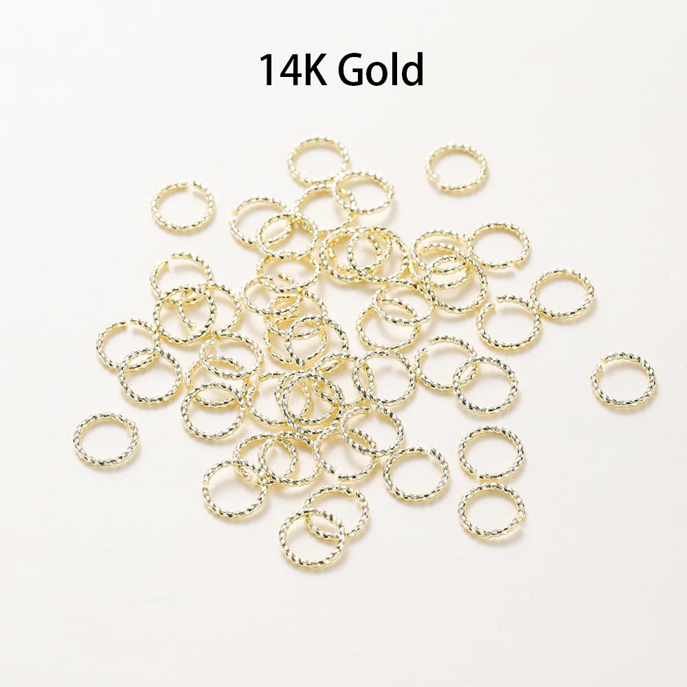 20-50pcs/bag 14K 18K Gold Twisted Open Jump Ring Split Connect Round Ring For DIY Jewelry Handmade Wholesale Making Accessories
