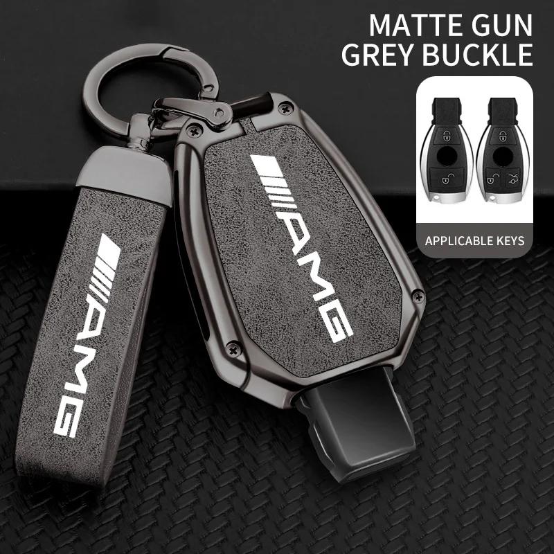 NGKP8 Zinc Alloy Car Flip Key Case Cover For Mercedes Benz A B C S Class AMG GLA CLA GLC W176 W221 W204 W205 Leather Shell Fob Holder