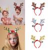 Christmas Reindeer Horn Headbands Glitter LED Hair Hoop for Christmas Headpiece Fancy Dress Party Supplies