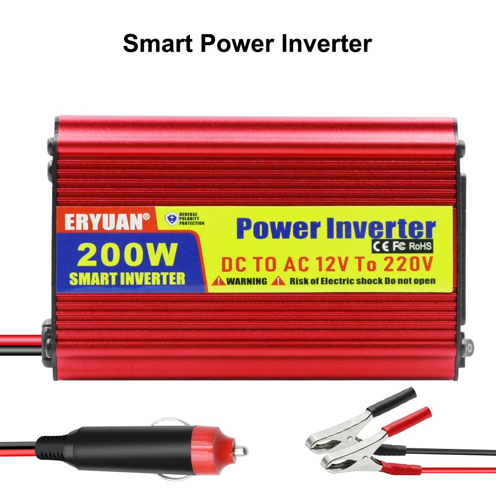 Автомобильный инвертор питания DC/AC универсальная розетка AC с портом USB-зарядки 200 Вт штекер прикуривателя/адаптер-клипса DC 12В в AC 220В