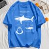 Футболка Анатомия большой белой акулы Новая летняя мужская уличная с коротким рукавом в стиле хип-хоп панк Повседневные топы оверсайз Белые футболки