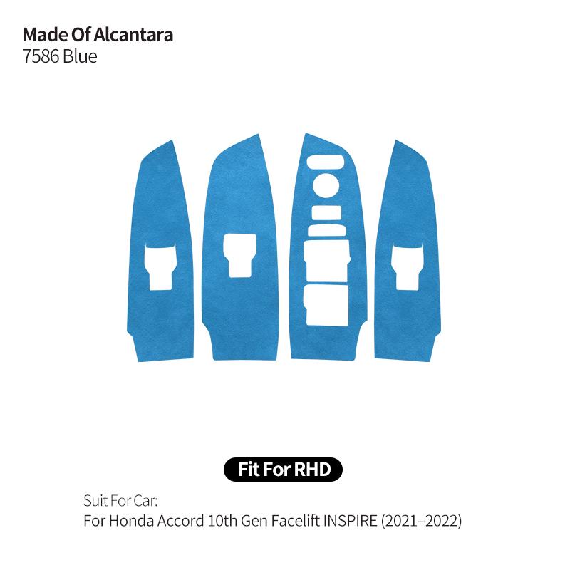 For Honda Accord 10th Gen Facelift & PIRE  Car Door Window Switch Panel Trim Sticker Interior Accessories Made of Alcantara